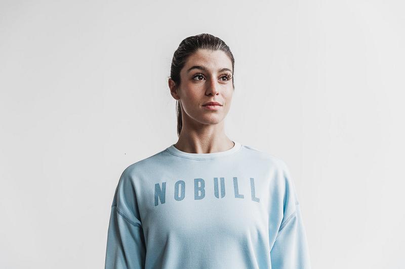 Grey Nobull WoCrew Sweatshirt Women's Hoodie | CA G2193S